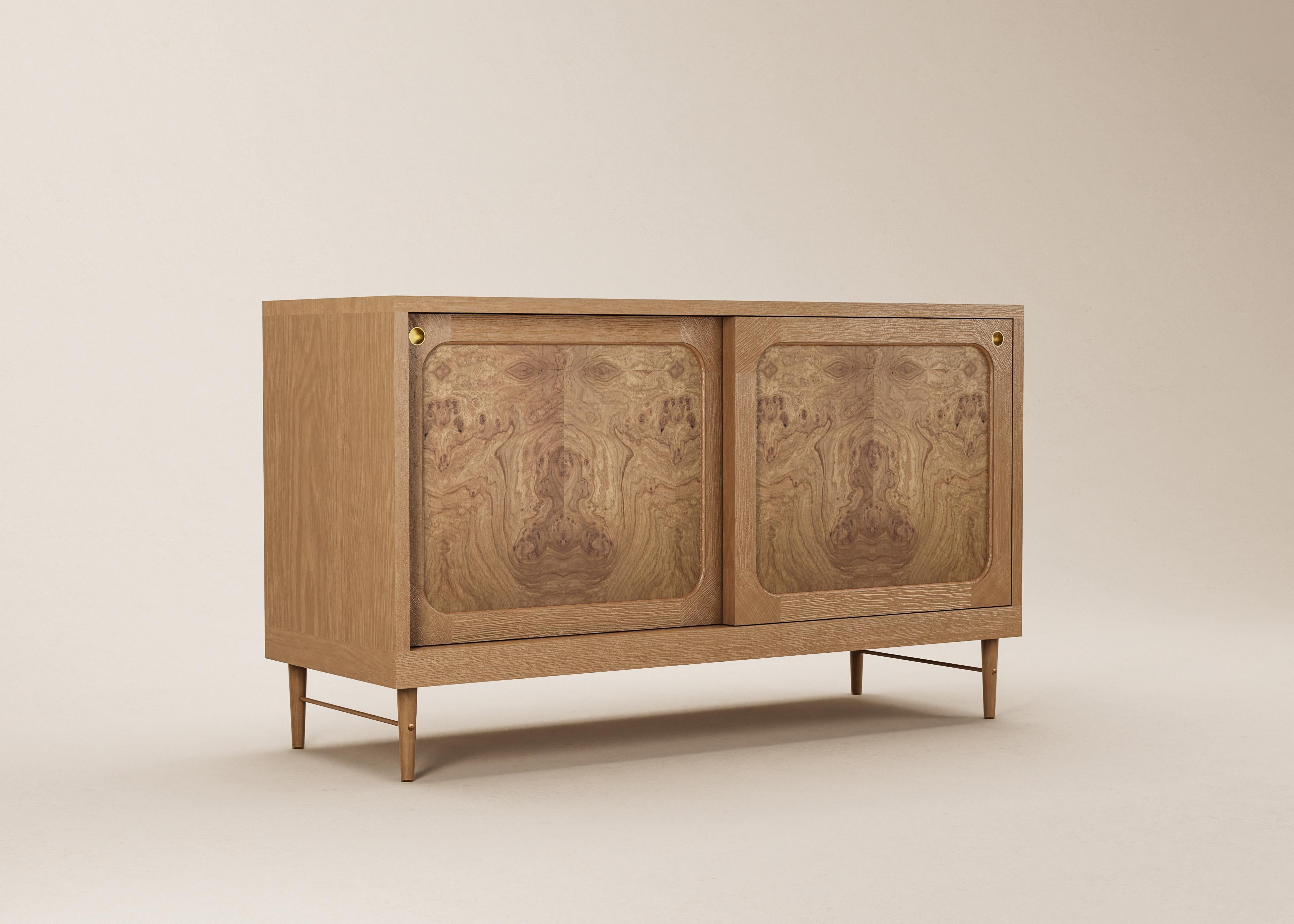 Mid-Century Modern Danish Sideboard in Natural Oak and Rattan — Medium For Sale 6
