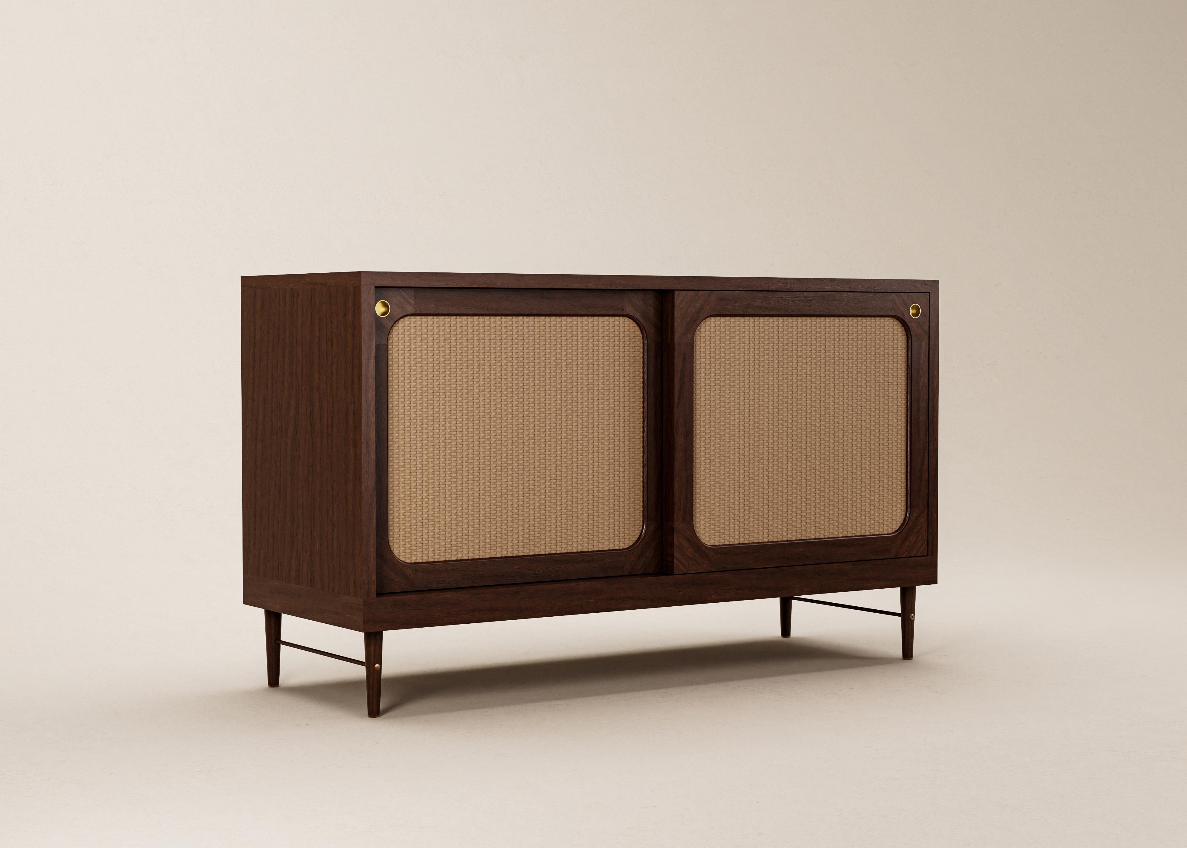 Mid-Century Modern Danish Sideboard in Natural Oak and Rattan — Medium For Sale 10