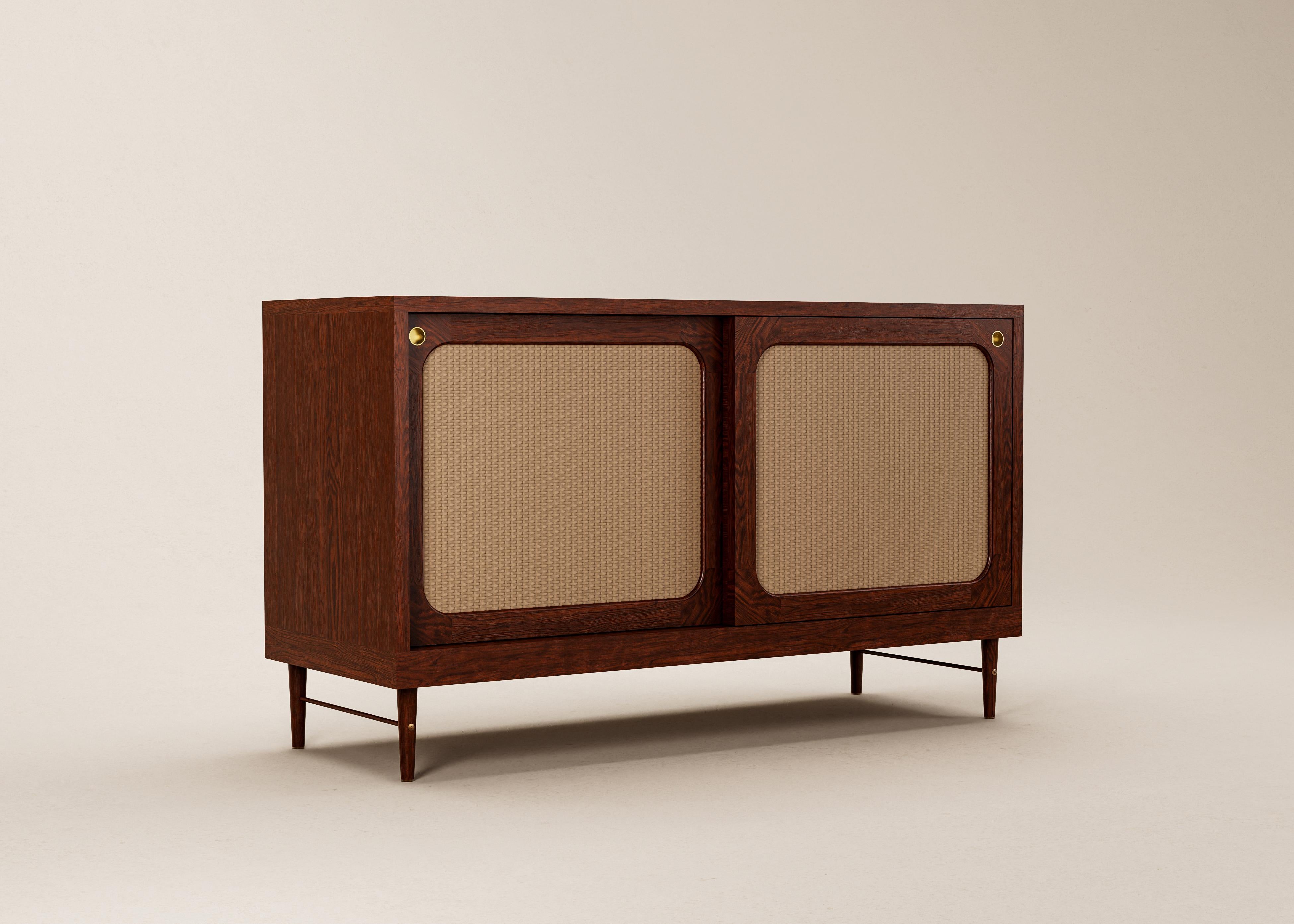 Mid-Century Modern Danish Sideboard in Natural Oak and Rattan — Medium For Sale 1