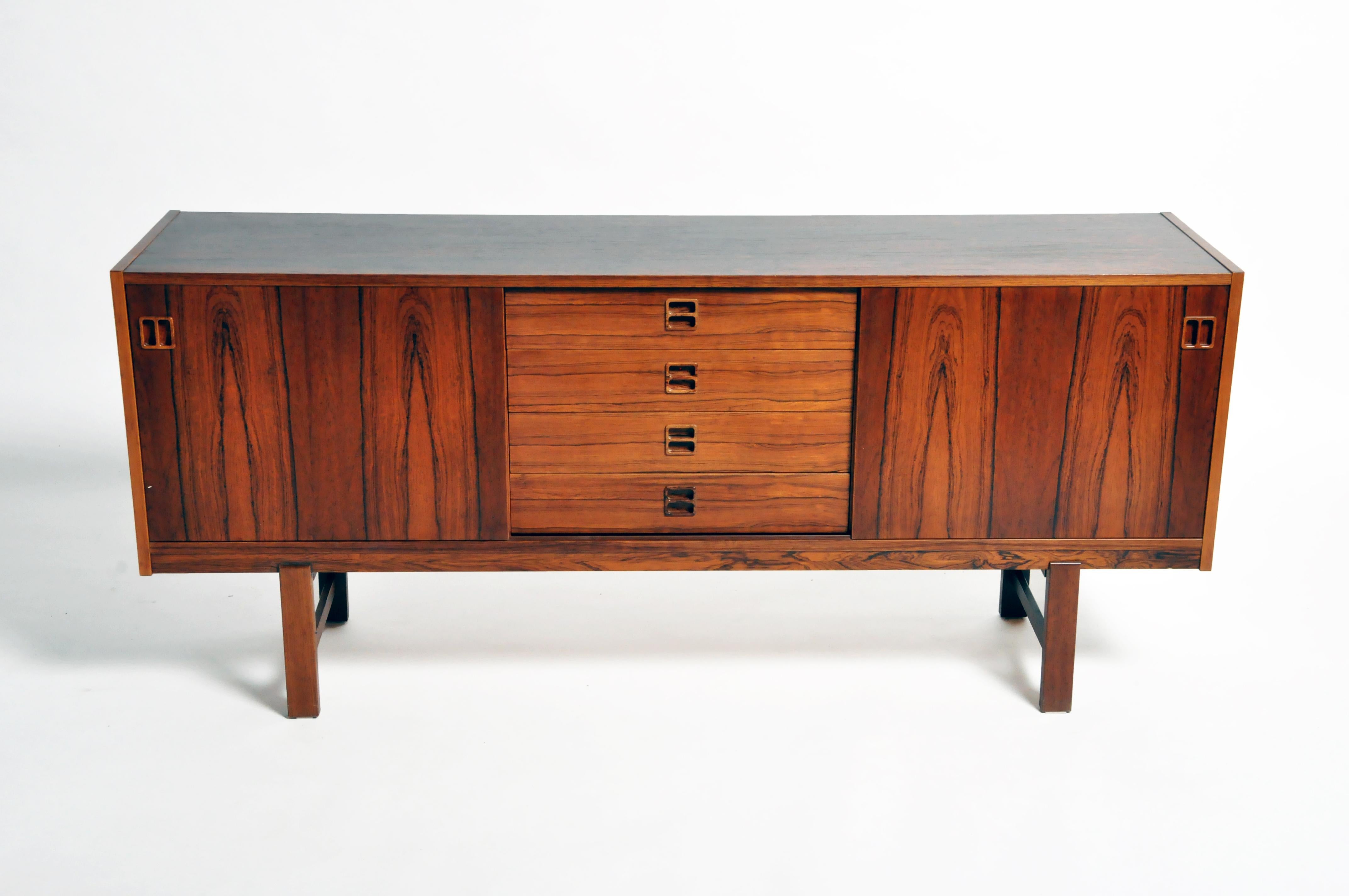 Mid-Century Modern Danish Sideboard with 4 Drawers 14