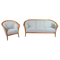 Mid-Century Modern Danish Skipper Mobler Maple Bentwood Sofa Couch Arm Chair