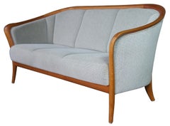 Mid Century Modern Danish Skipper Mobler Maple Bentwood Sofa Couch Love Seat