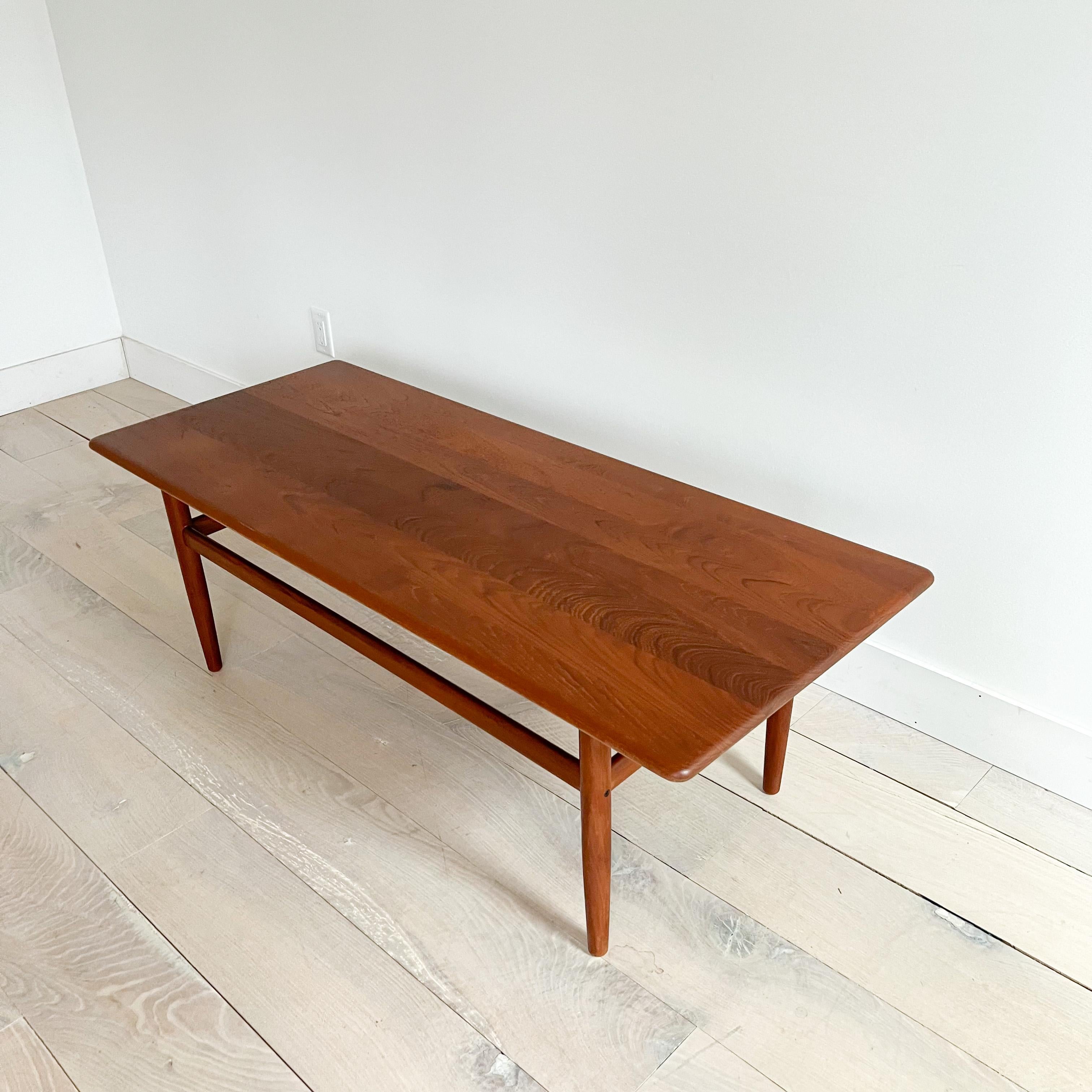 Mid Century Modern Danish Solid Teak Coffee Table 3