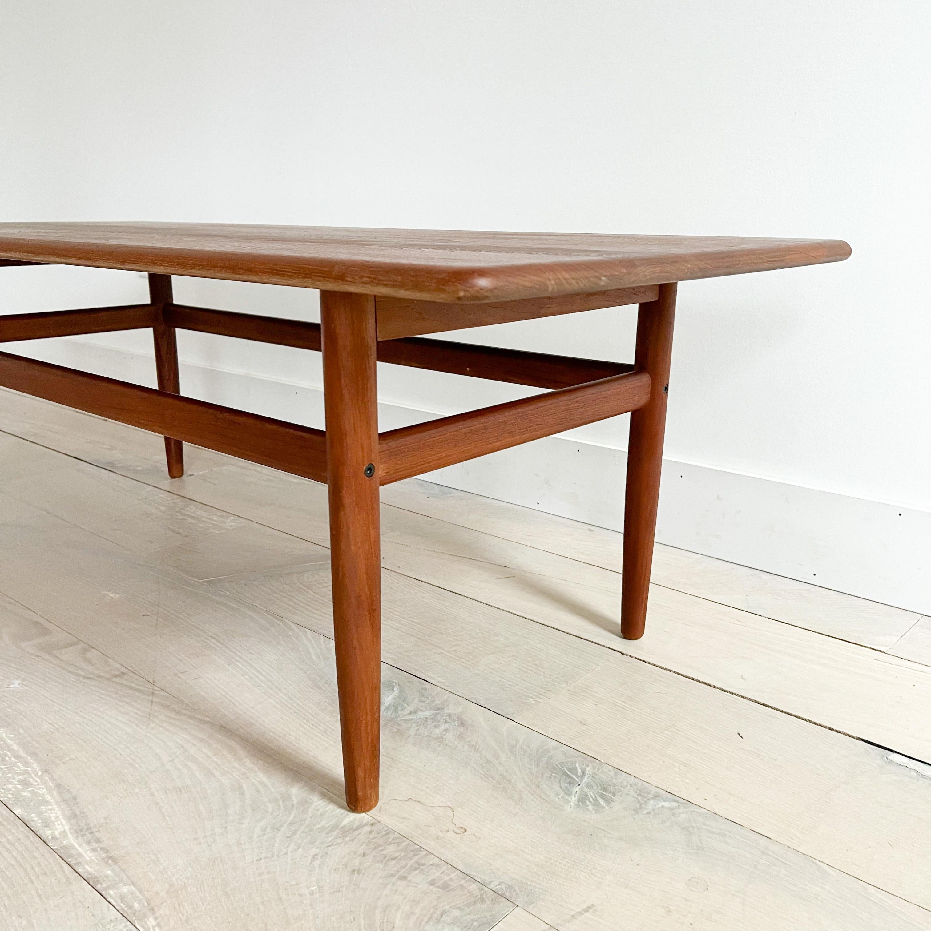 Mid Century Modern Danish Solid Teak Coffee Table 4