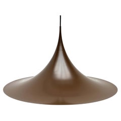 Mid-Century Modern Danish Space Age Brown Semi Pendant Bonderup Thorup Fog Mørup
