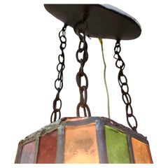 Lampadario danese a triplo pendente in vetro colorato della metà del secolo scorso C1955