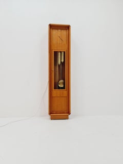 Mid century Modern Danish stand clock teak By Westminster clocks copenhagen 1960