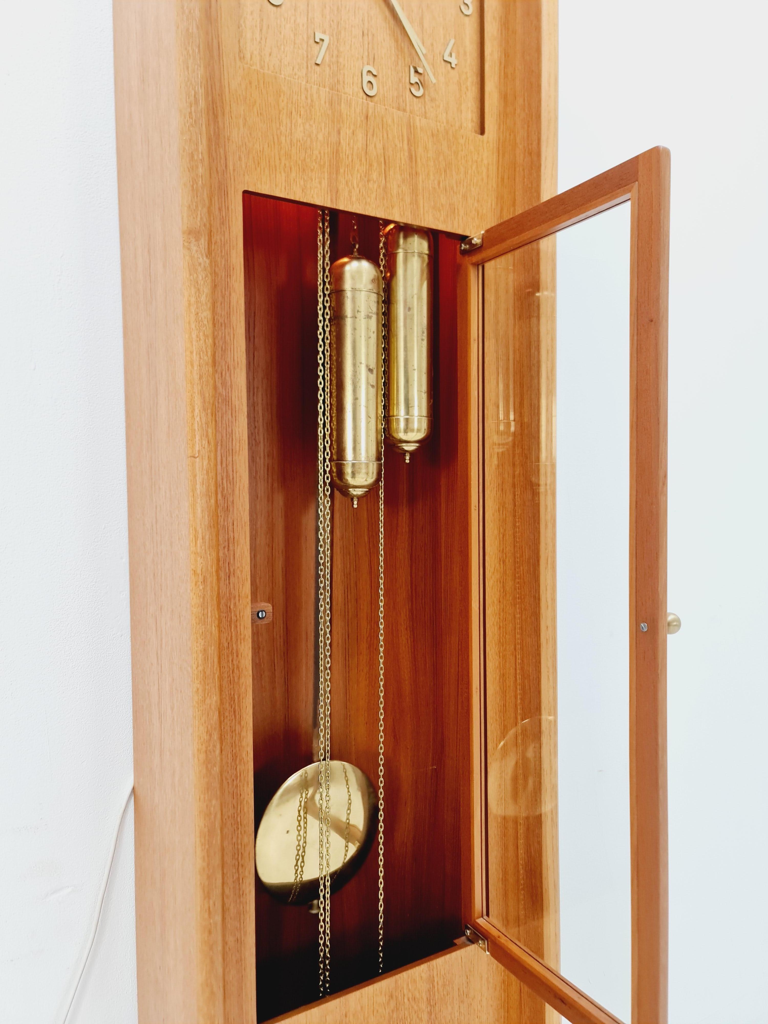 Mid-20th Century Mid century Modern Danish stand clock teak By Westminster clocks copenhagen 1960 For Sale