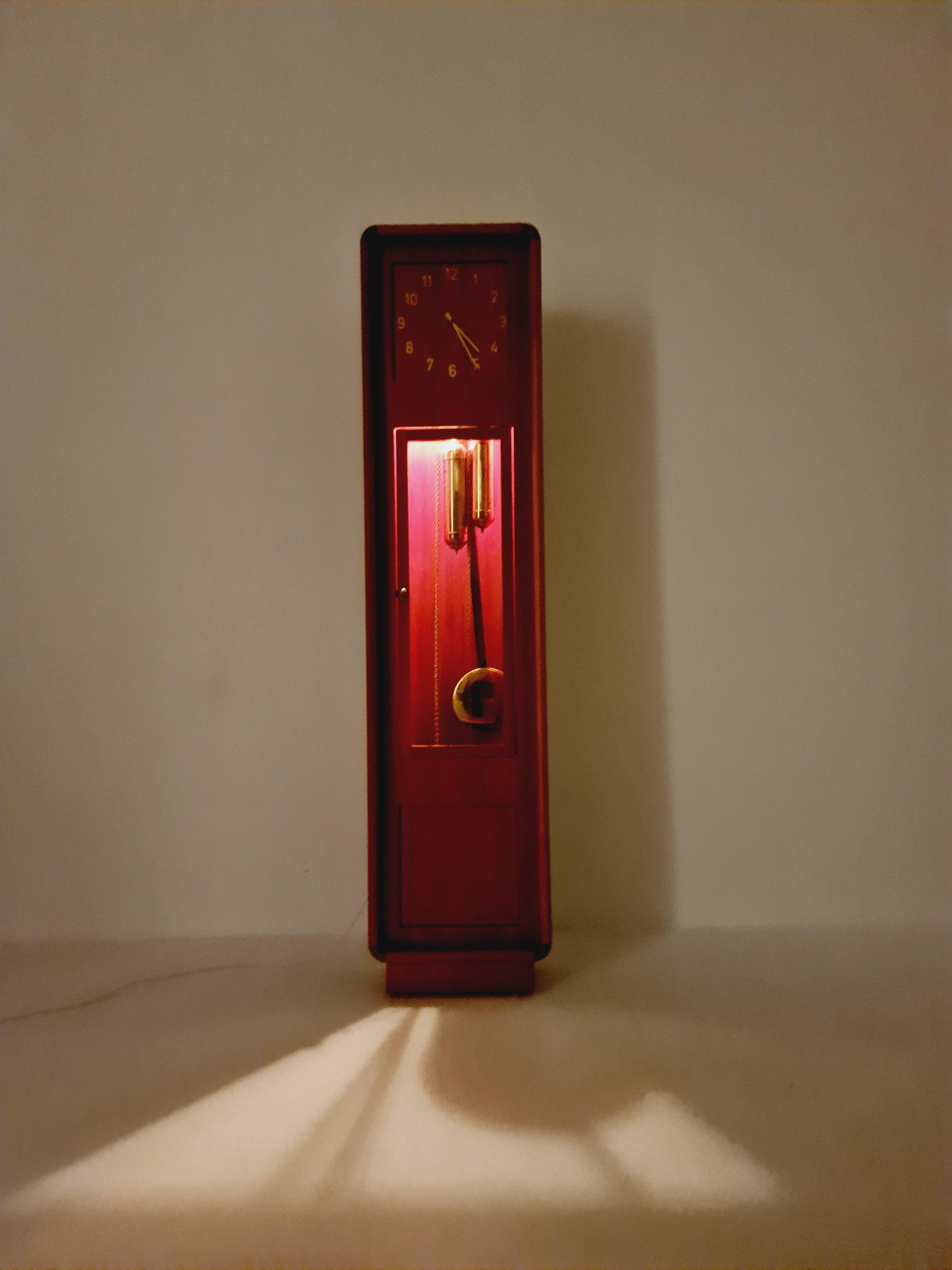 Mid century Modern Danish stand clock teak By Westminster clocks copenhagen 1960 For Sale 2