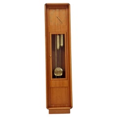 Mid century Modern Danish stand clock teak By Westminster clocks copenhagen 1960