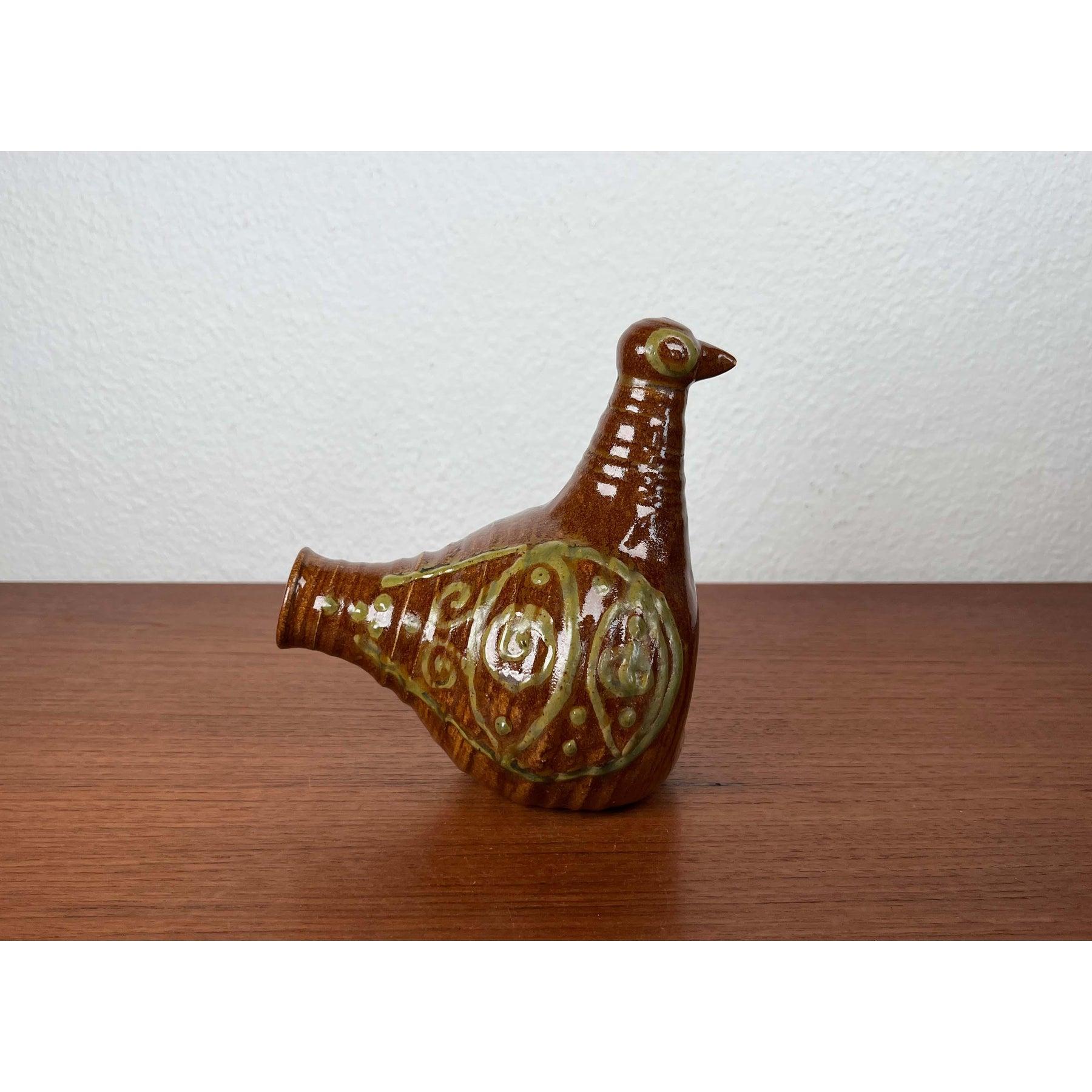 Moderne dänische Studio Pottery-Flasche in Vogelform, 1960er Jahre im Angebot 7