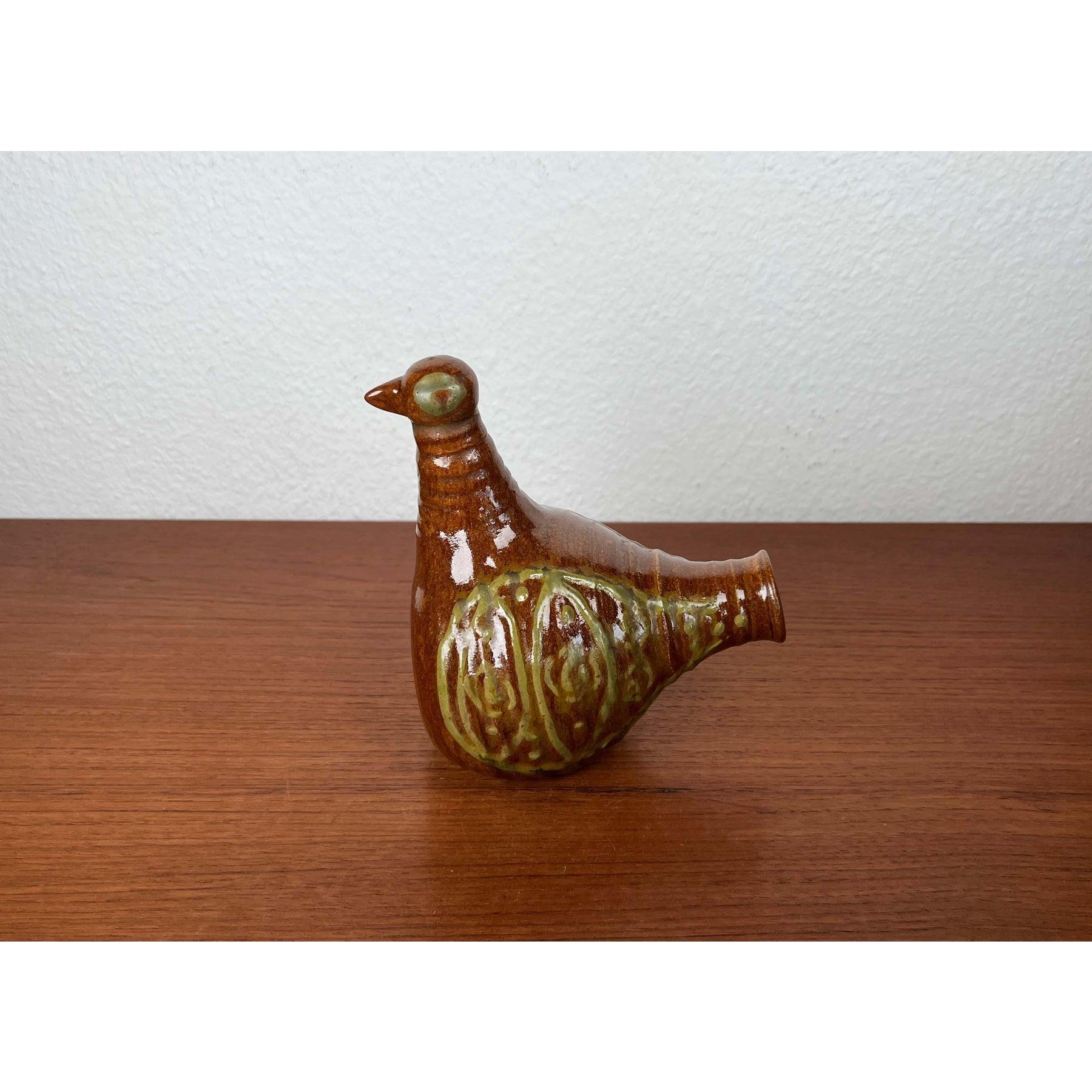 Moderne dänische Studio Pottery-Flasche in Vogelform, 1960er Jahre im Angebot 9