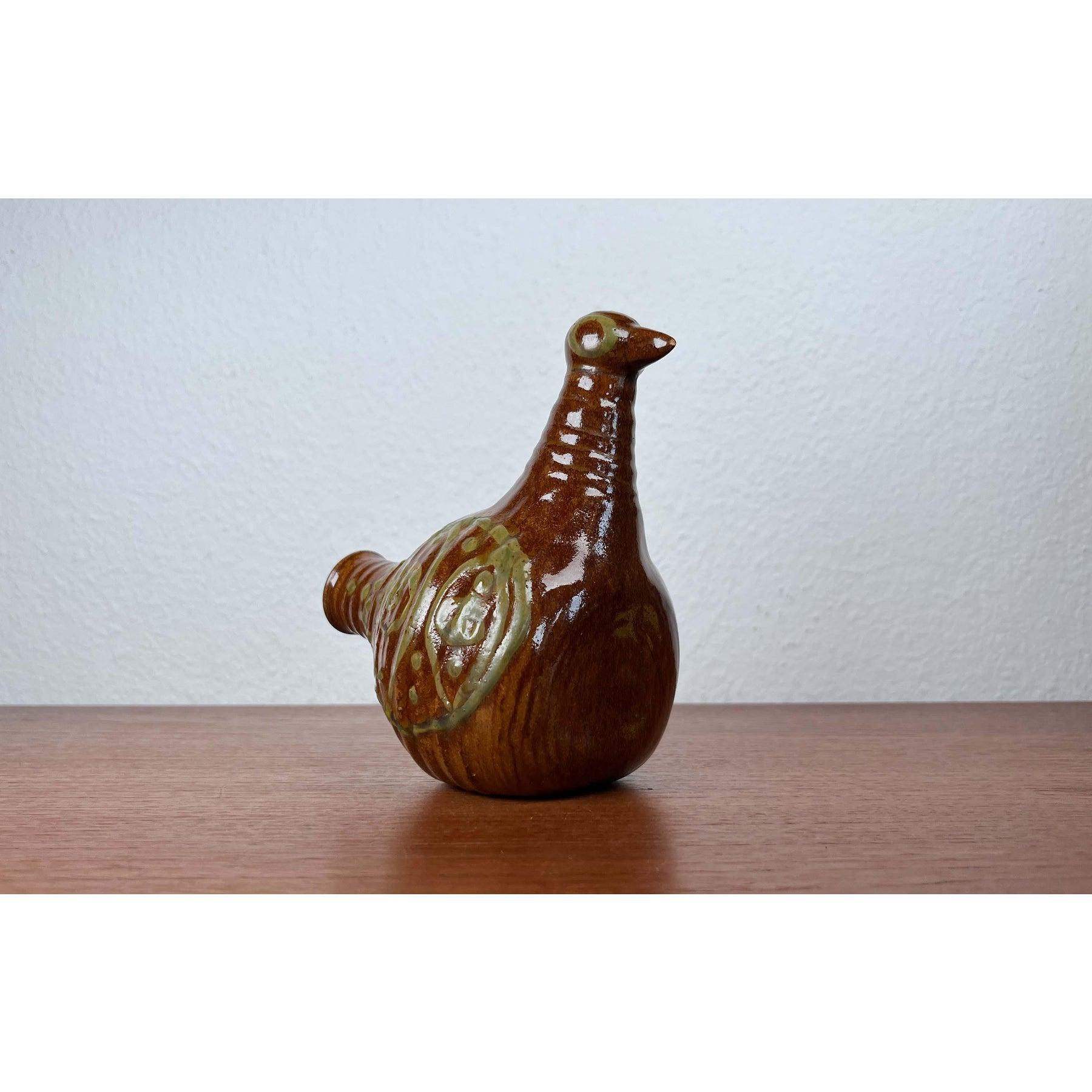 Moderne dänische Studio Pottery-Flasche in Vogelform, 1960er Jahre (Keramik) im Angebot