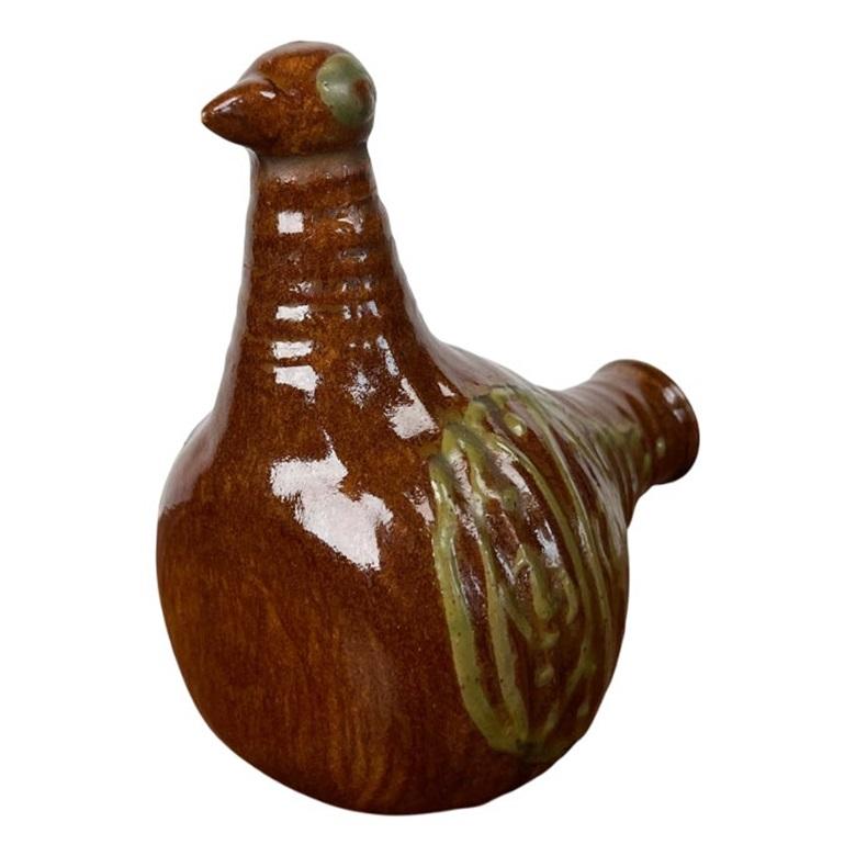 Moderne dänische Studio Pottery-Flasche in Vogelform, 1960er Jahre im Angebot