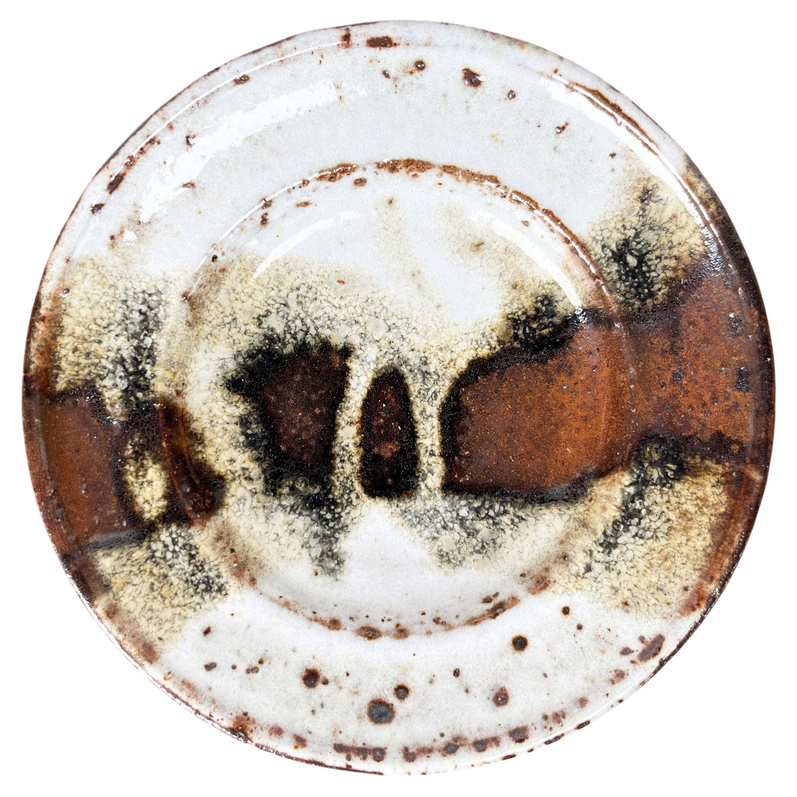 Mid-Century Modern Danish Studio Pottery Bowl Wall Plate Jim & Henny Waldorff For Sale