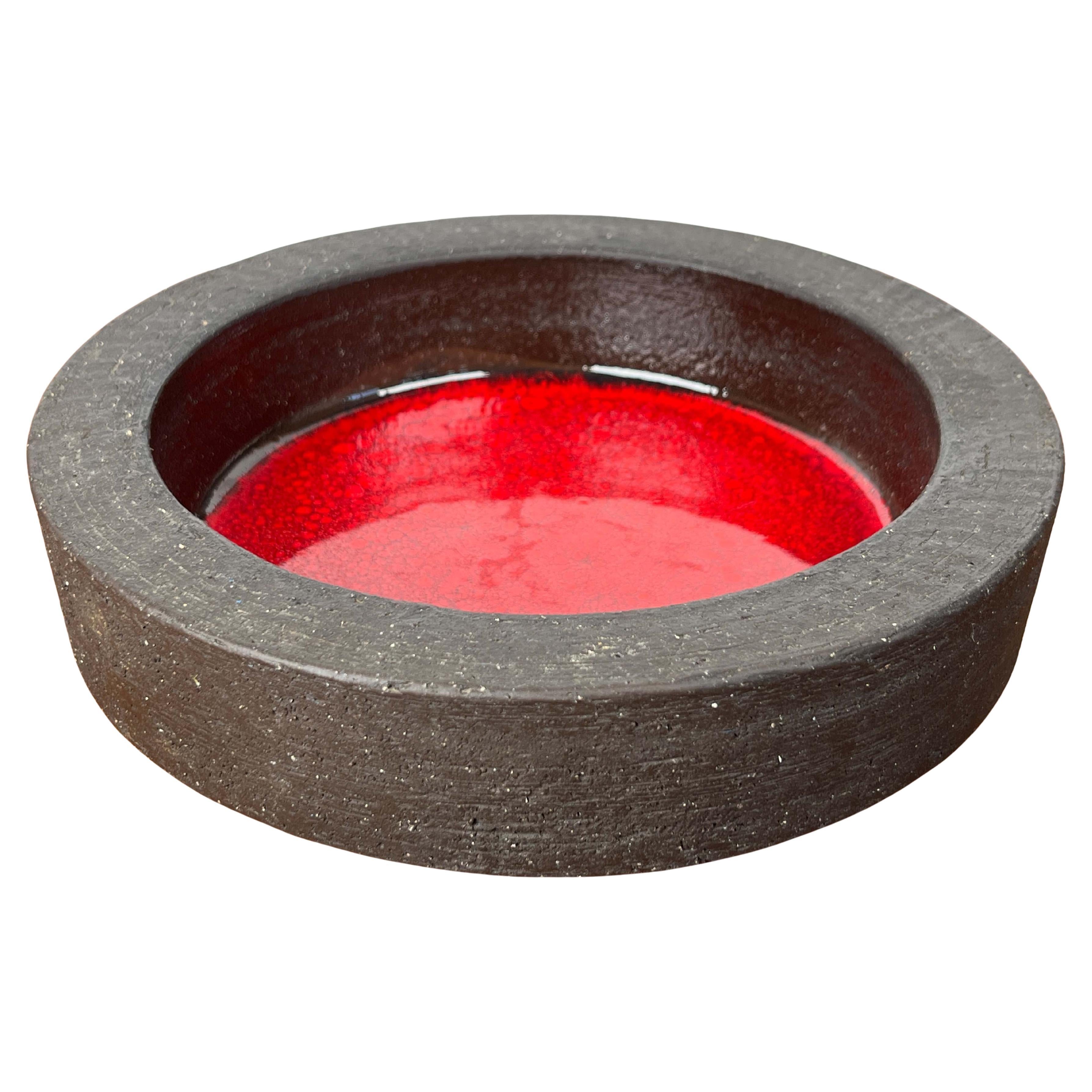 Mid-Century Modern Danish Studio Pottery Brutalist Bowl from Lehmann Pottery