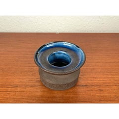 Portavelas de cerámica danesa Studio Pottery de mediados de siglo, años 60