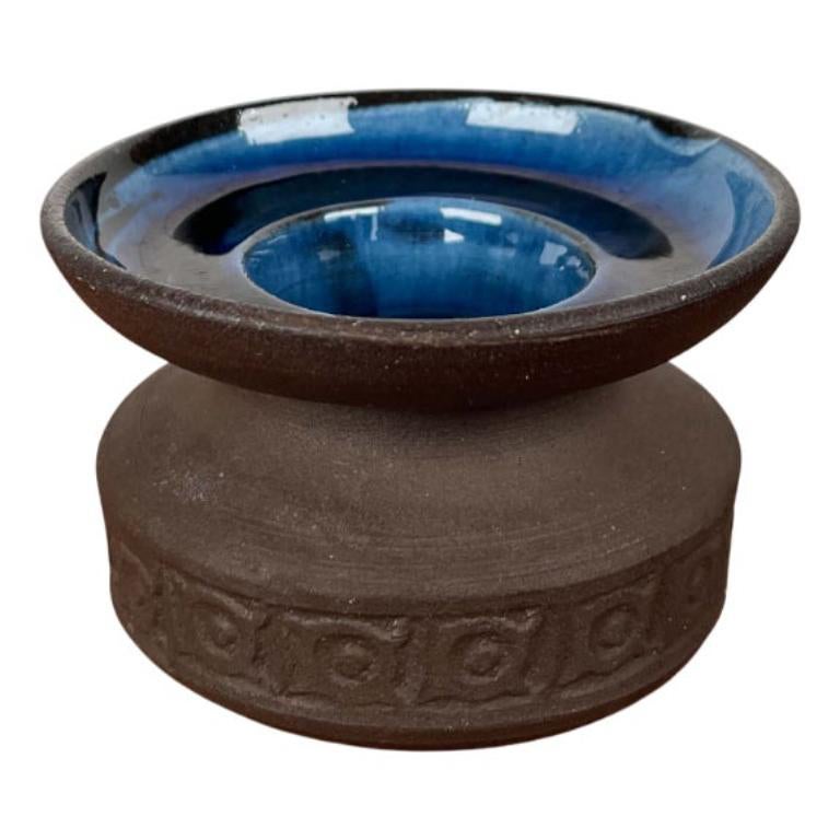 Portavelas de cerámica danesa Studio Pottery de mediados de siglo, años 60