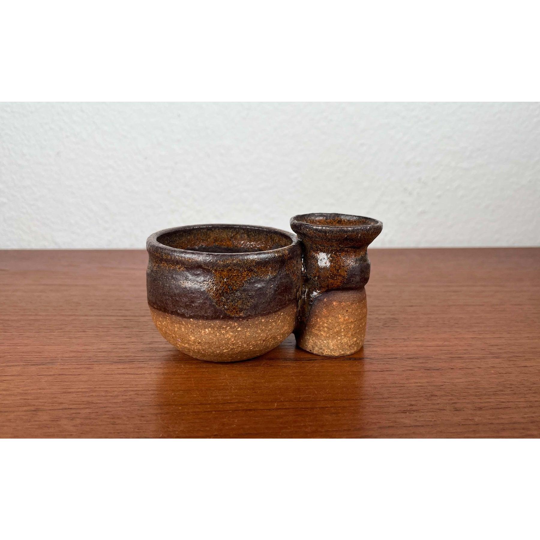 Portavelas y cuenco de Studio Pottery danés moderno de mediados de siglo, años 60 en venta 3