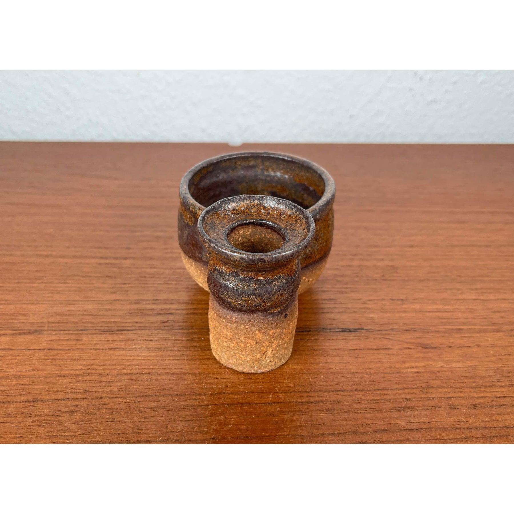 Portavelas y cuenco de Studio Pottery danés moderno de mediados de siglo, años 60 en venta 4