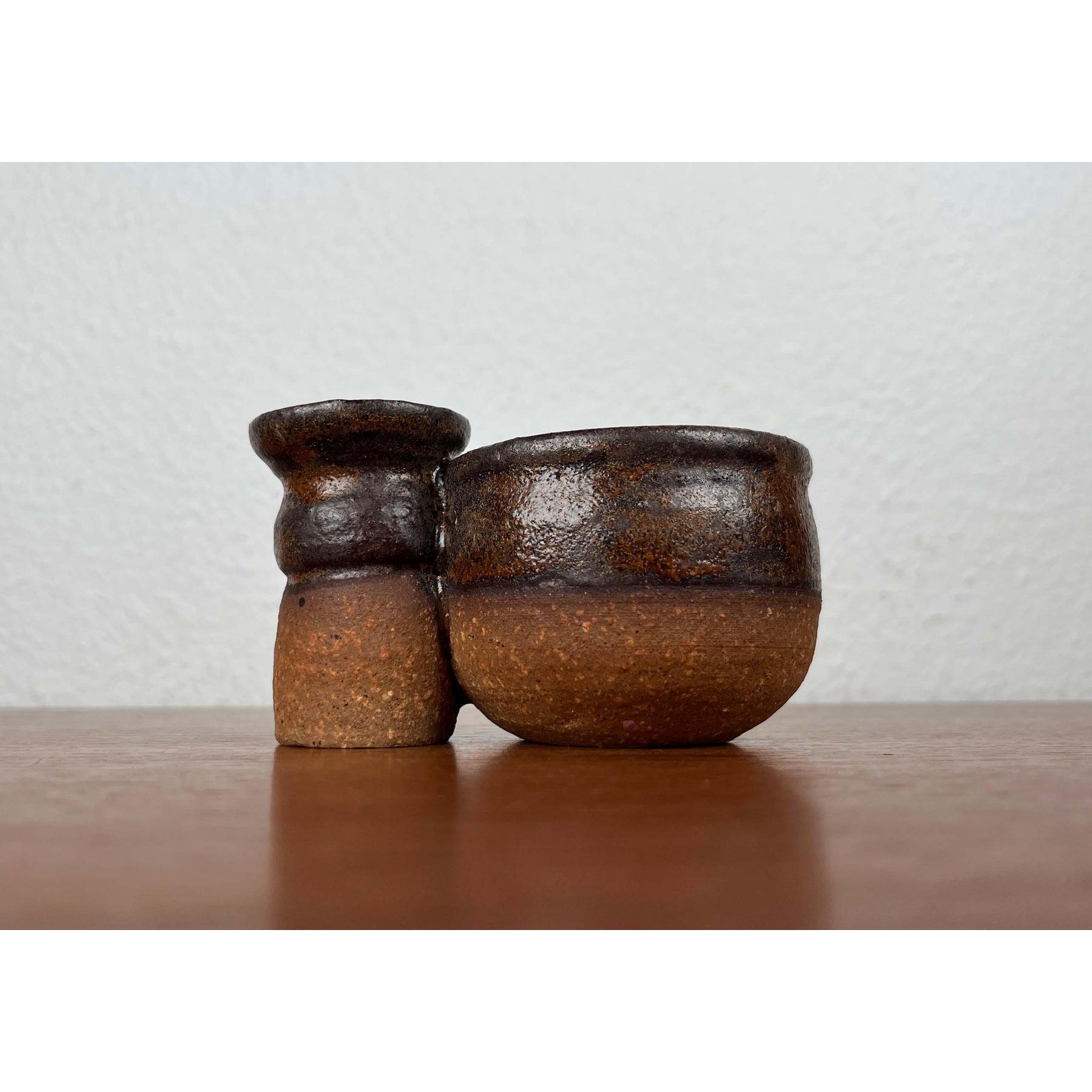 Portavelas y cuenco de Studio Pottery danés moderno de mediados de siglo, años 60 en venta 10