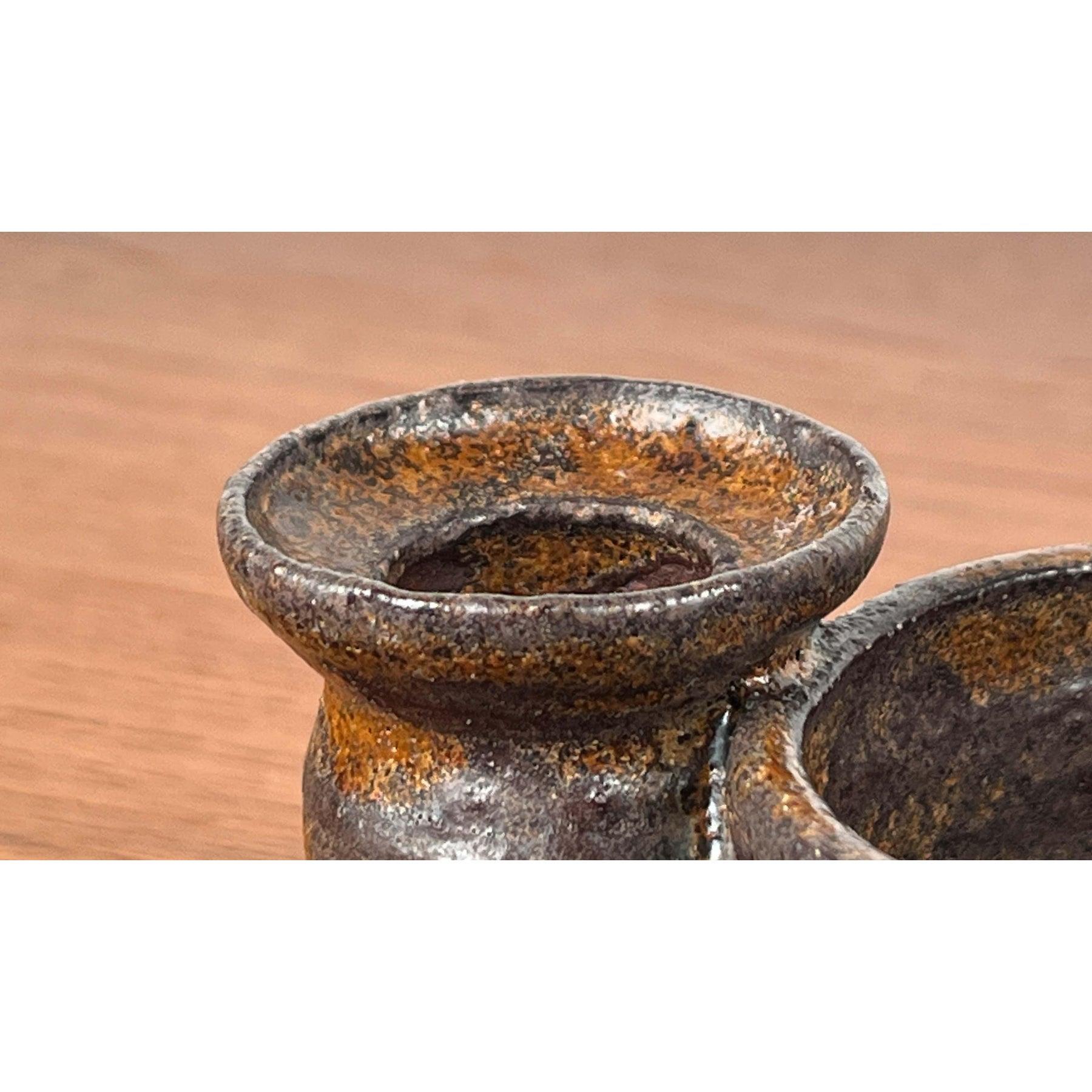 Portavelas y cuenco de Studio Pottery danés moderno de mediados de siglo, años 60 Danés en venta