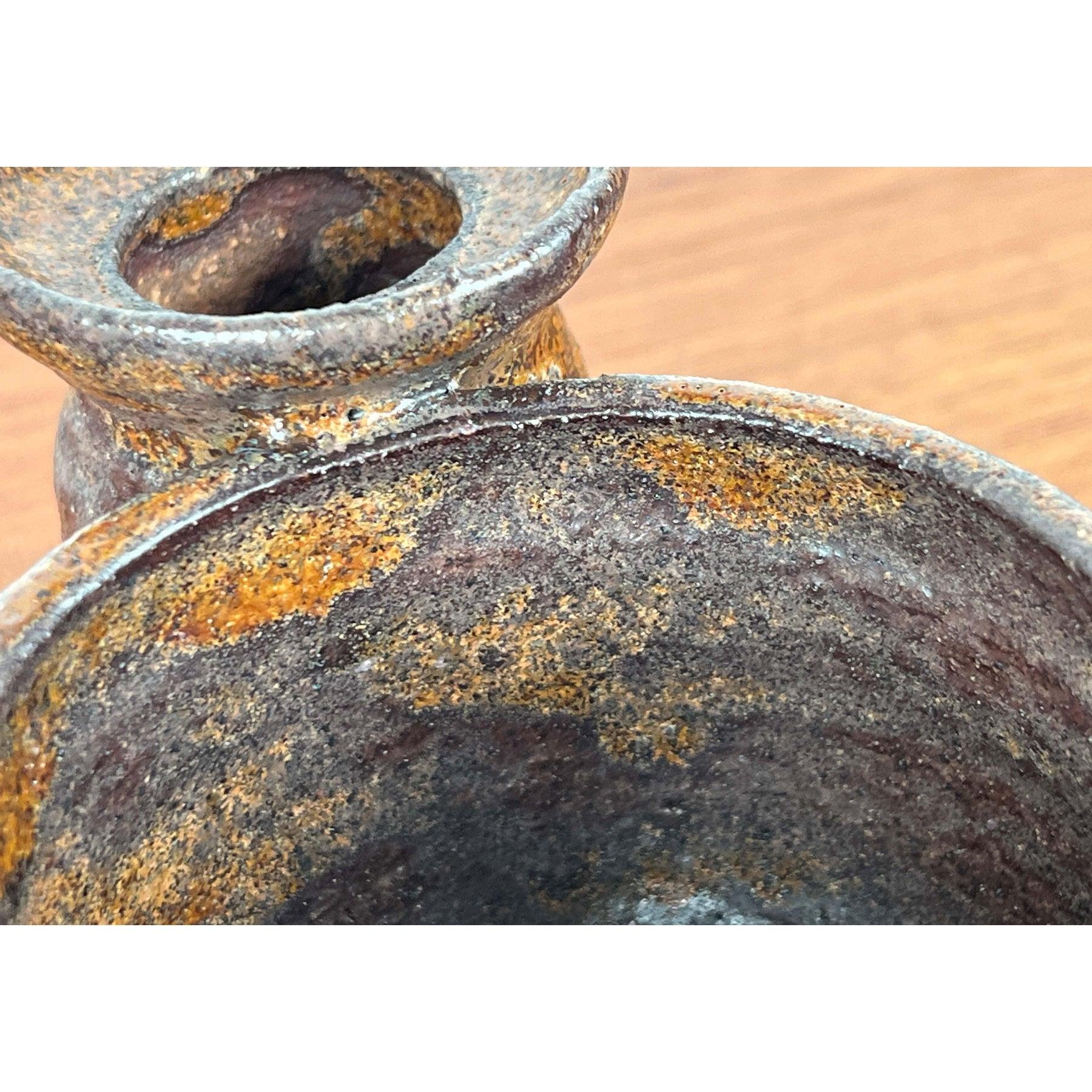 Portavelas y cuenco de Studio Pottery danés moderno de mediados de siglo, años 60 en venta 2