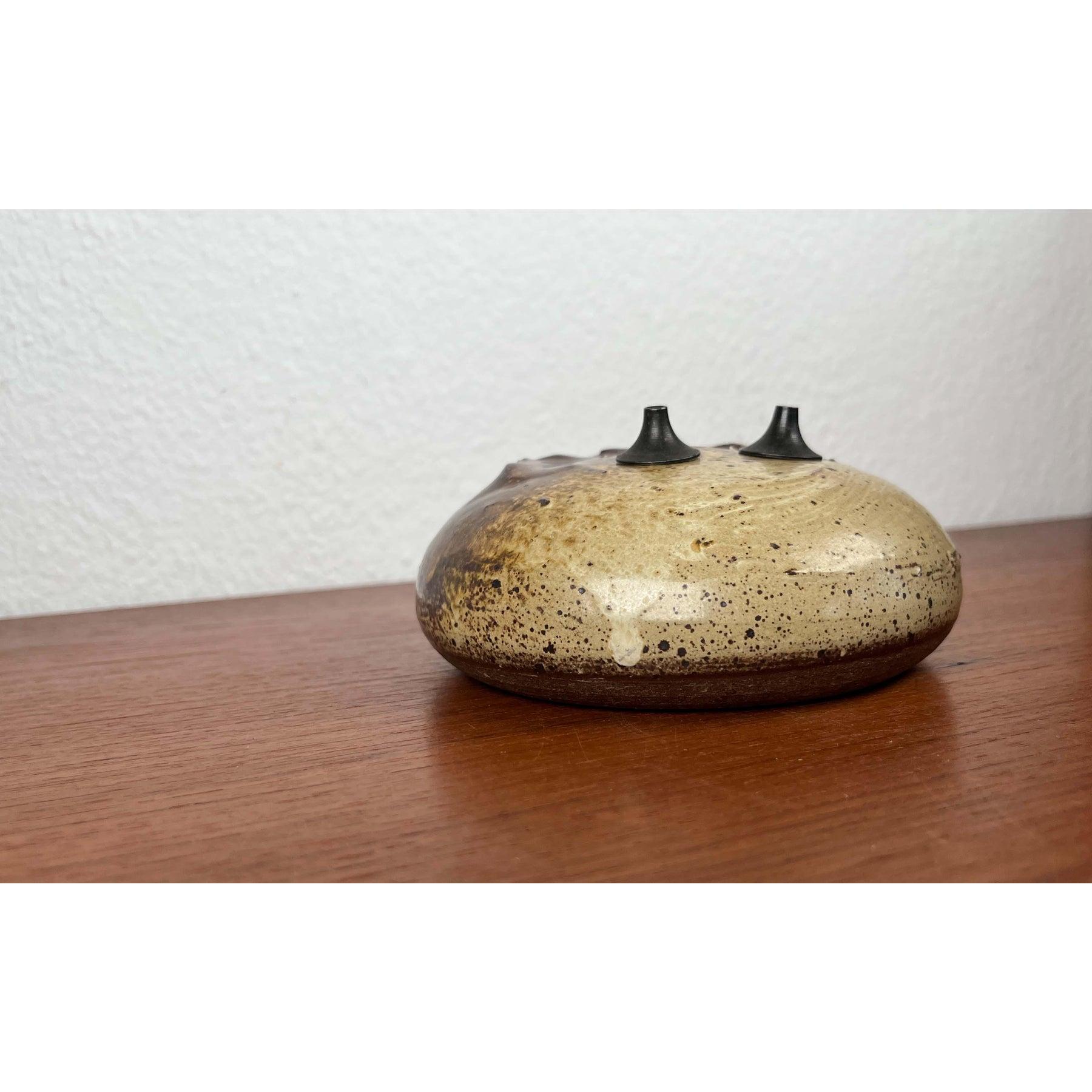 Lámpara de aceite doble de Studio Pottery danesa moderna de mediados de siglo de Aage Würtz, 1962 en venta 5