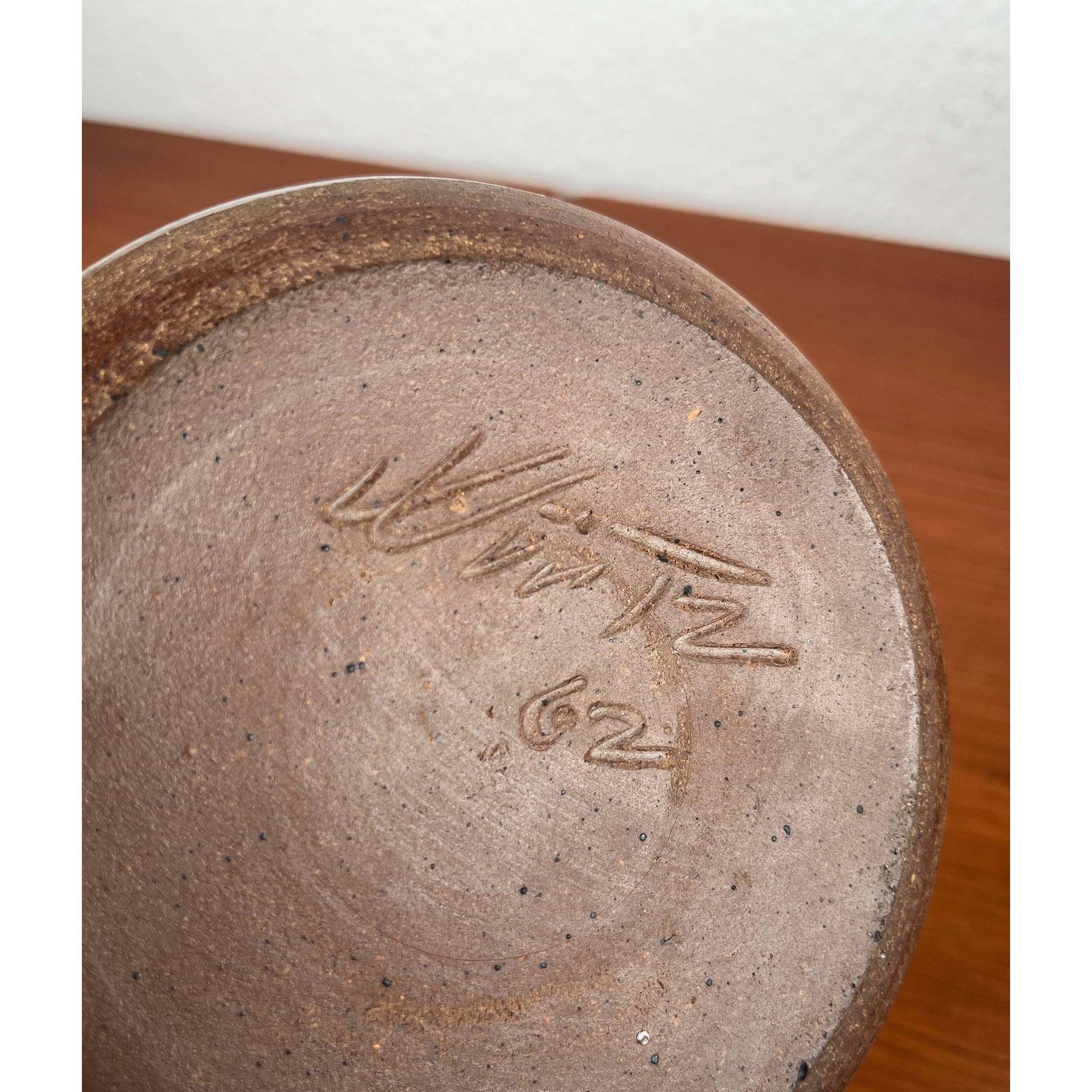 Lámpara de aceite doble de Studio Pottery danesa moderna de mediados de siglo de Aage Würtz, 1962 en venta 7