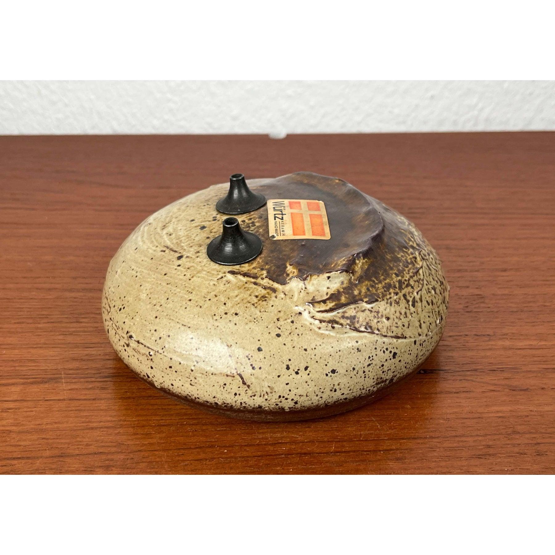 Lámpara de aceite doble de Studio Pottery danesa moderna de mediados de siglo de Aage Würtz, 1962 Danés en venta