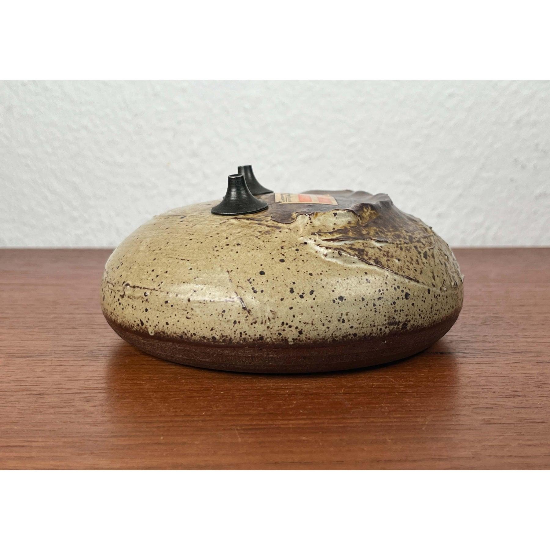 Lámpara de aceite doble de Studio Pottery danesa moderna de mediados de siglo de Aage Würtz, 1962 siglo XX en venta
