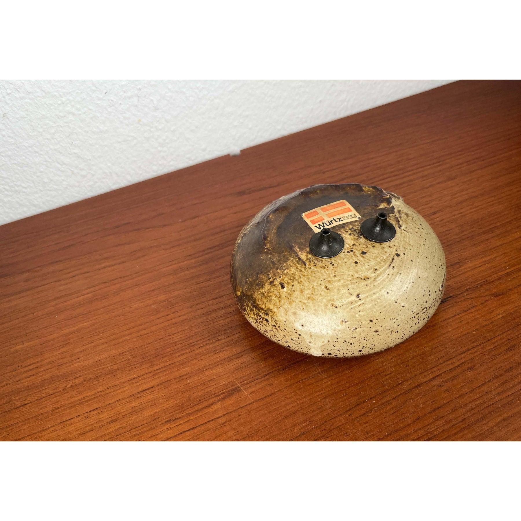 Lámpara de aceite doble de Studio Pottery danesa moderna de mediados de siglo de Aage Würtz, 1962 Cerámico en venta