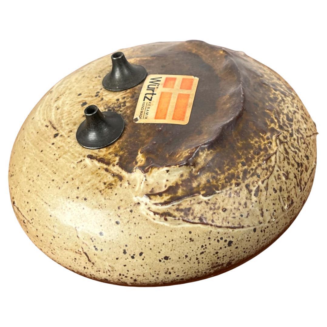 Lámpara de aceite doble de Studio Pottery danesa moderna de mediados de siglo de Aage Würtz, 1962 en venta