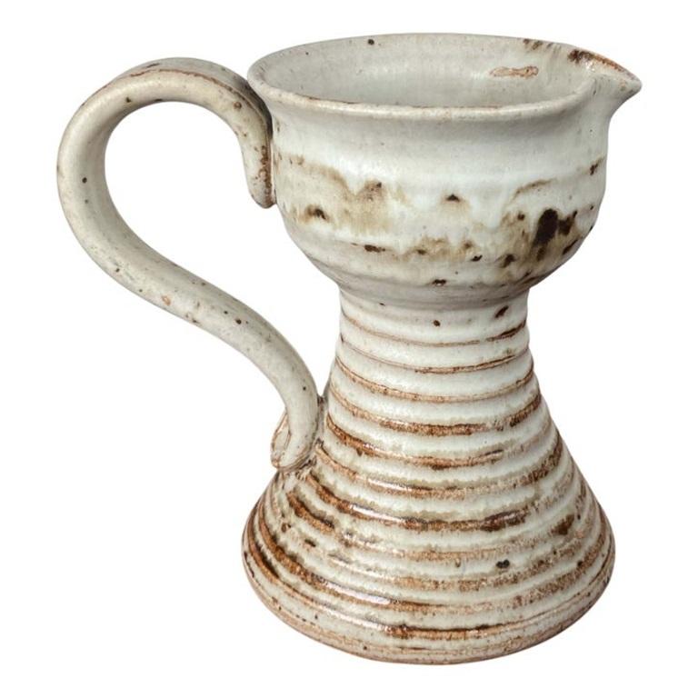 Jarra de Studio Pottery danesa moderna de mediados de siglo de Helle Stenberg, años 60