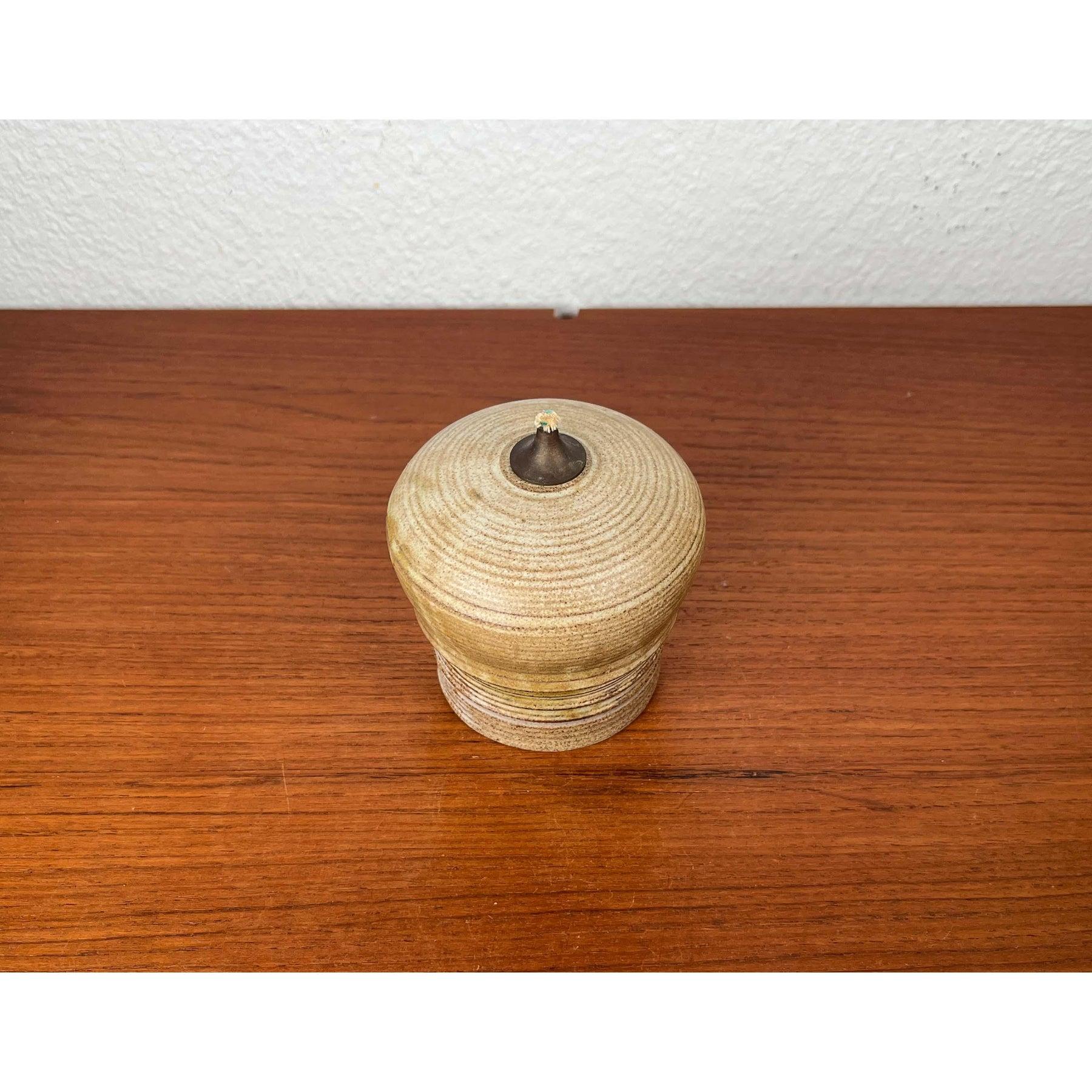 Lámpara de aceite de Studio Pottery danesa moderna de mediados de siglo, años 60 en venta 3