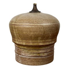 Lámpara de aceite de Studio Pottery danesa moderna de mediados de siglo, años 60