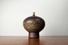 Mid-Century Modern Danish Studio Pottery Oil Lamp from Aage Würtz, 1960s