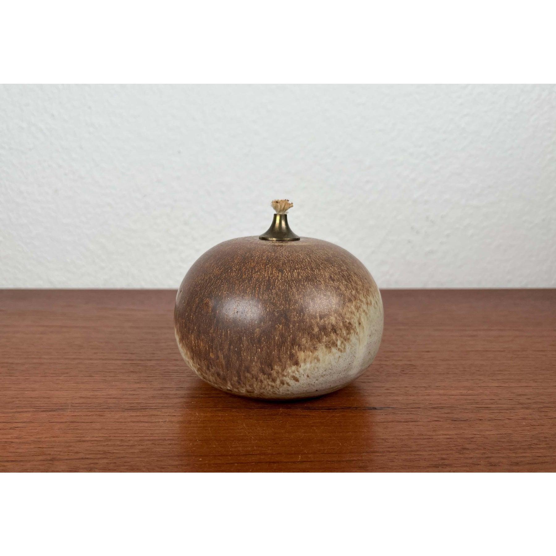 Lámpara de aceite de Studio Pottery danesa moderna de mediados de siglo de Aage Würtz, años 60 Moderno de mediados de siglo en venta
