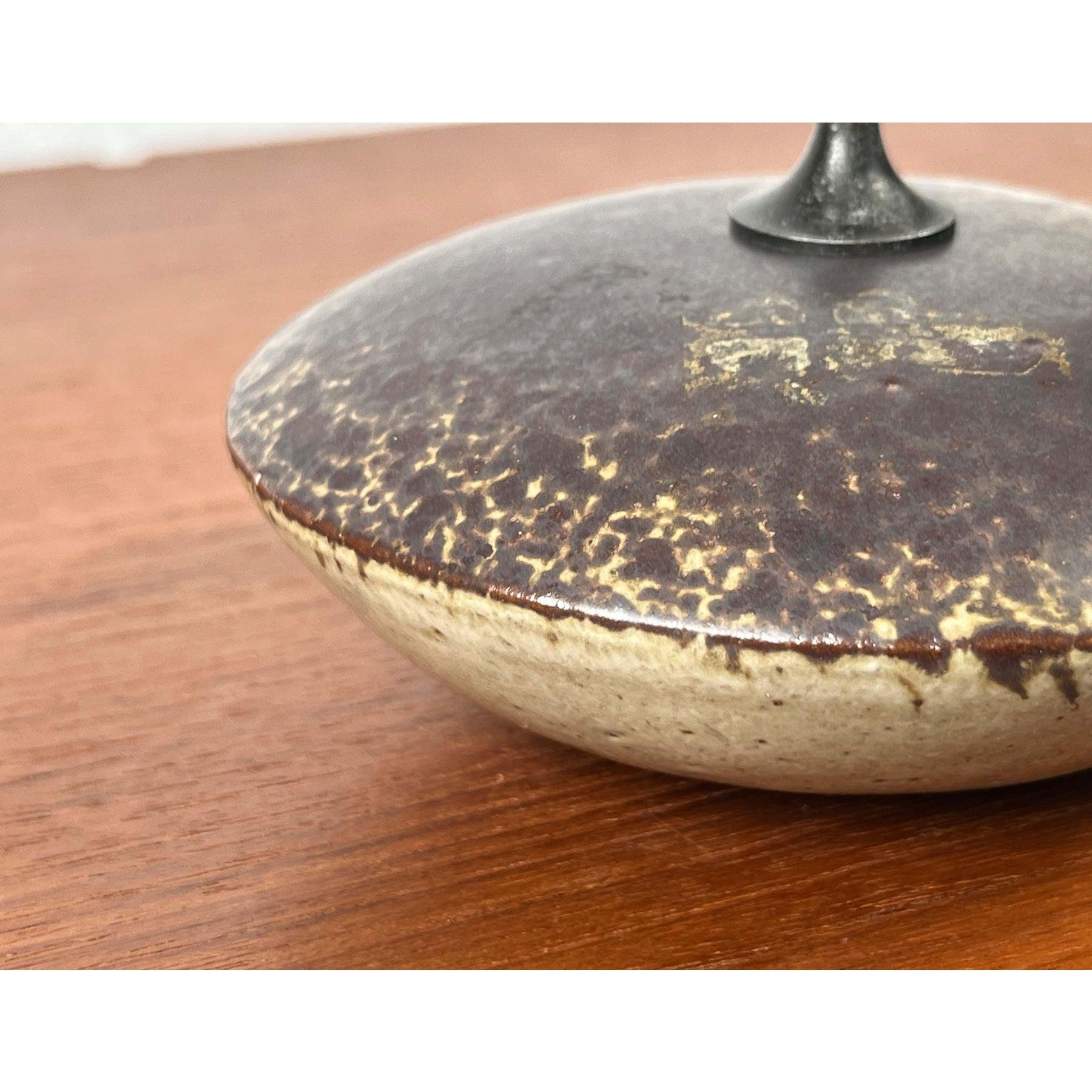 Lámpara de aceite de Studio Pottery danesa moderna de mediados de siglo de Aage Würtz, años 60 en venta 1