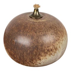 Lámpara de aceite de Studio Pottery danesa moderna de mediados de siglo de Aage Würtz, años 60