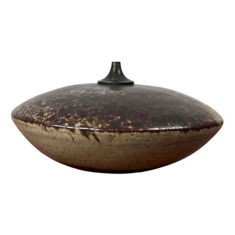 Lámpara de aceite de Studio Pottery danesa moderna de mediados de siglo de Aage Würtz, años 60