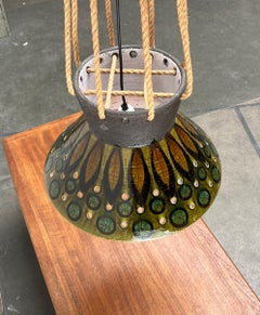 Mid-Century Modern Danish Studio Pottery Pendant Lamp, Lehmann Keramik, 1960s