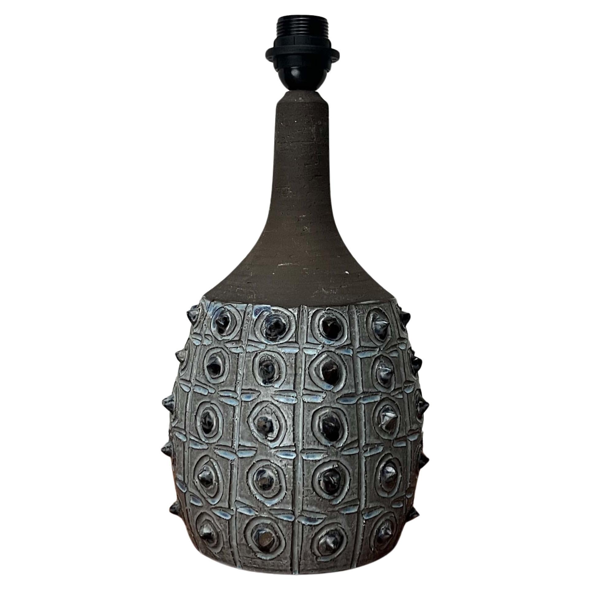 Mid-Century Modern Danish Studio Pottery Table Lamp by Jette Hellerøe, 1960s For Sale
