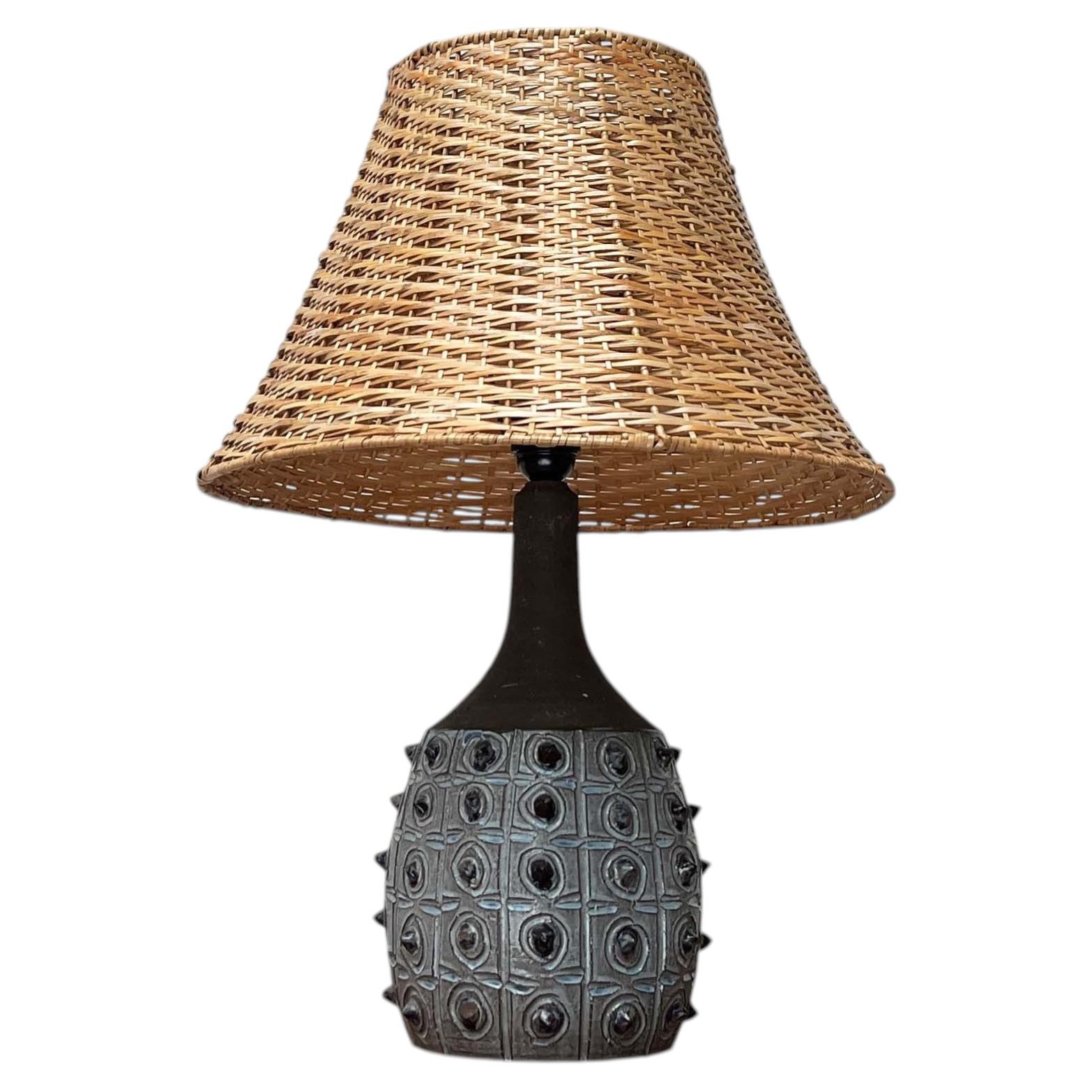 Mid-Century Modern Danish Studio Pottery Table Lamp by Jette Hellerøe, 1960s For Sale