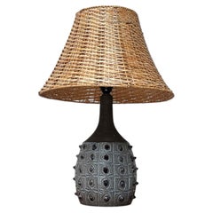 Mid-Century Modern Danish Studio Pottery Table Lamp by Jette Hellerøe, 1960s