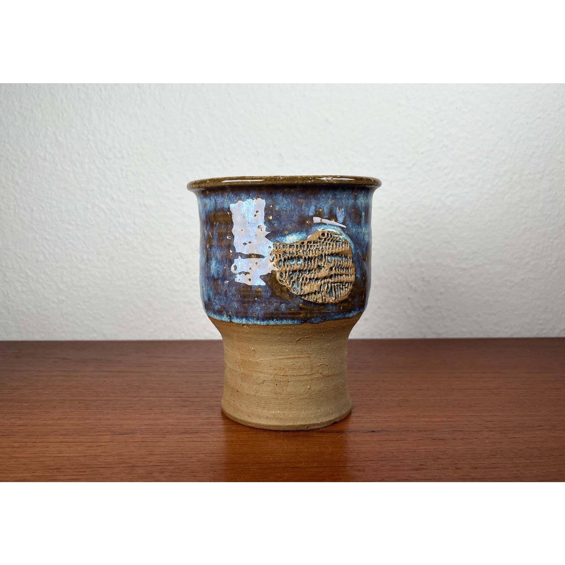 Moderne dänische Studio Pottery Vase aus der Jahrhundertmitte von Linder Stentøj, 1960er Jahre im Angebot 5