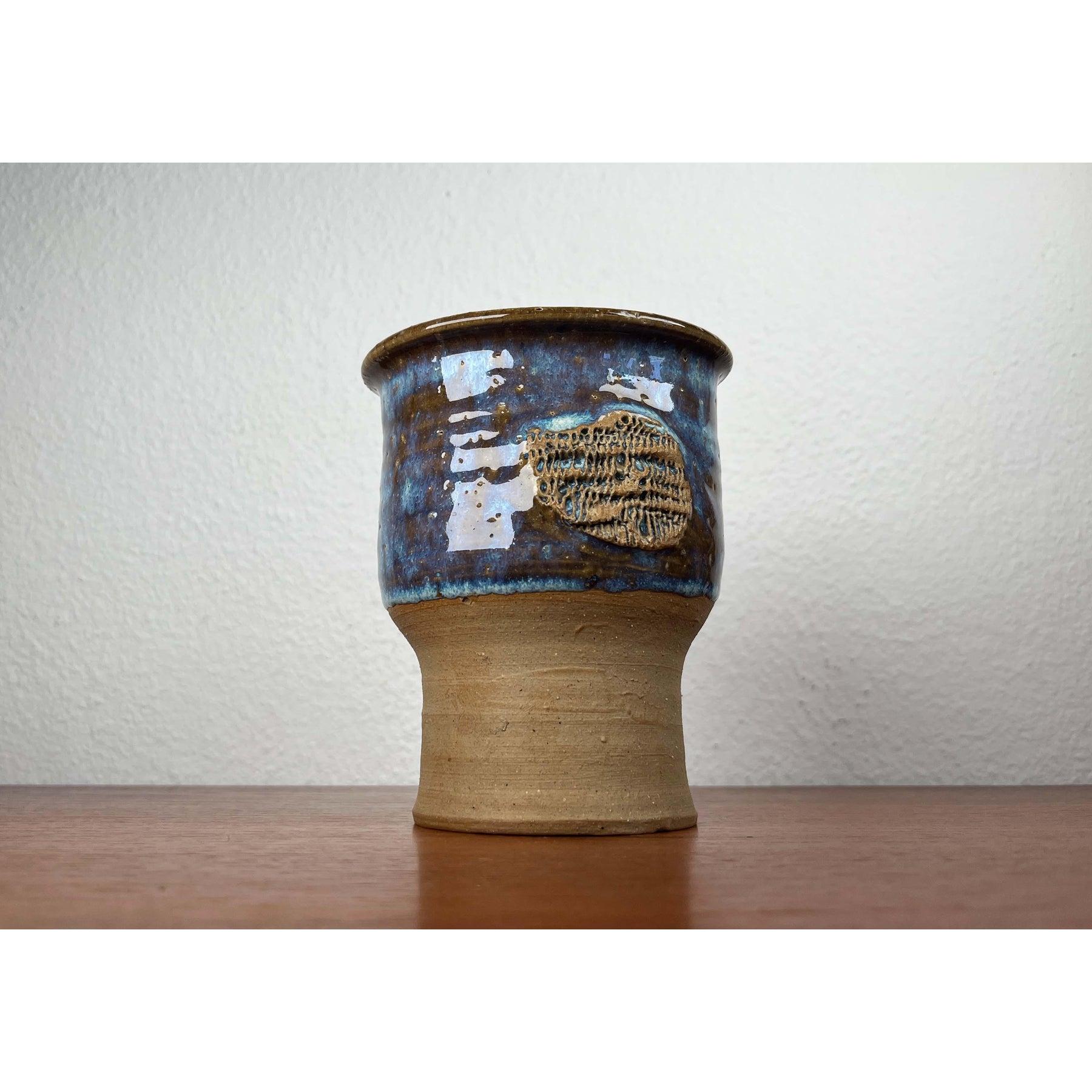 Moderne dänische Studio Pottery Vase aus der Jahrhundertmitte von Linder Stentøj, 1960er Jahre im Angebot 6
