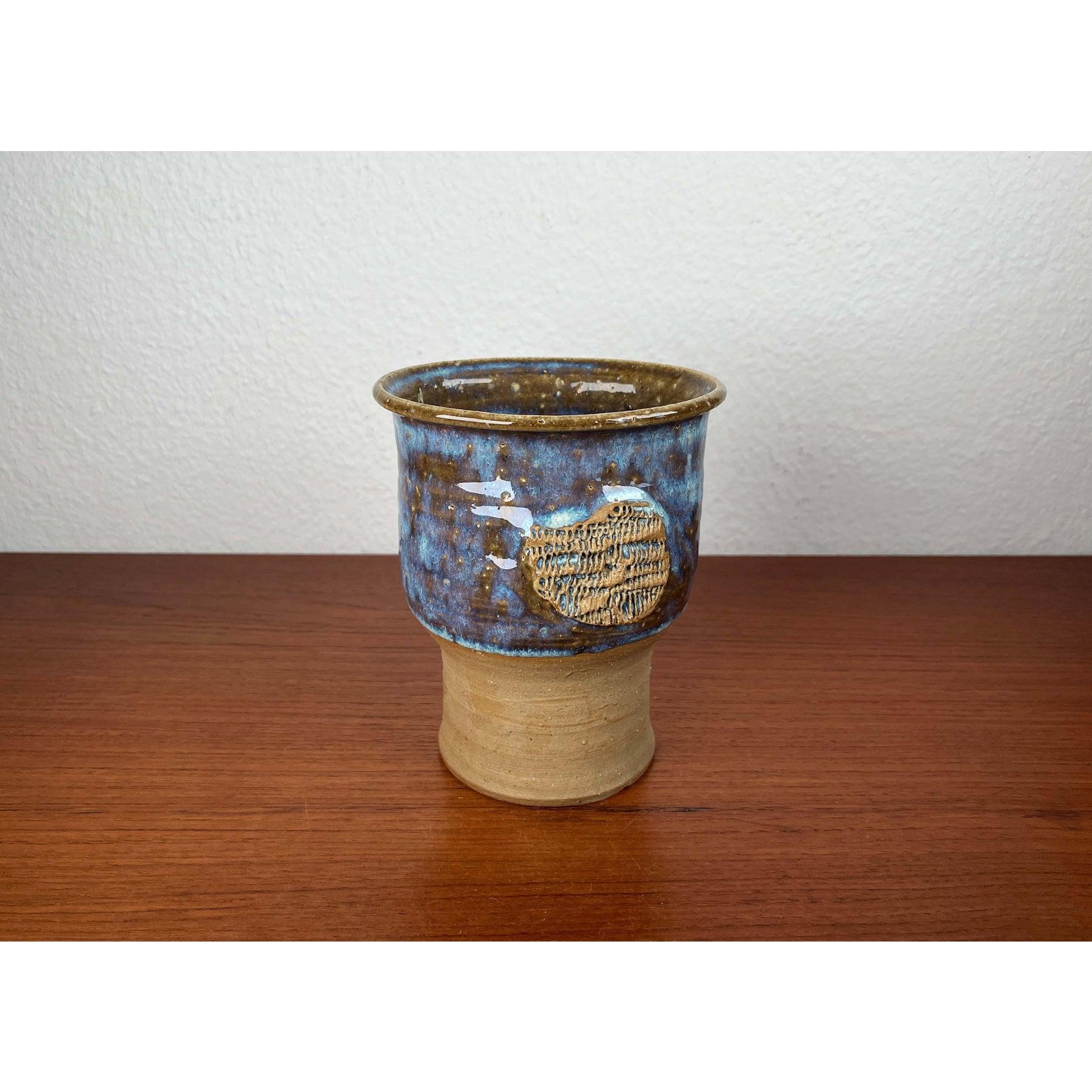 Moderne dänische Studio Pottery Vase aus der Jahrhundertmitte von Linder Stentøj, 1960er Jahre im Angebot 8