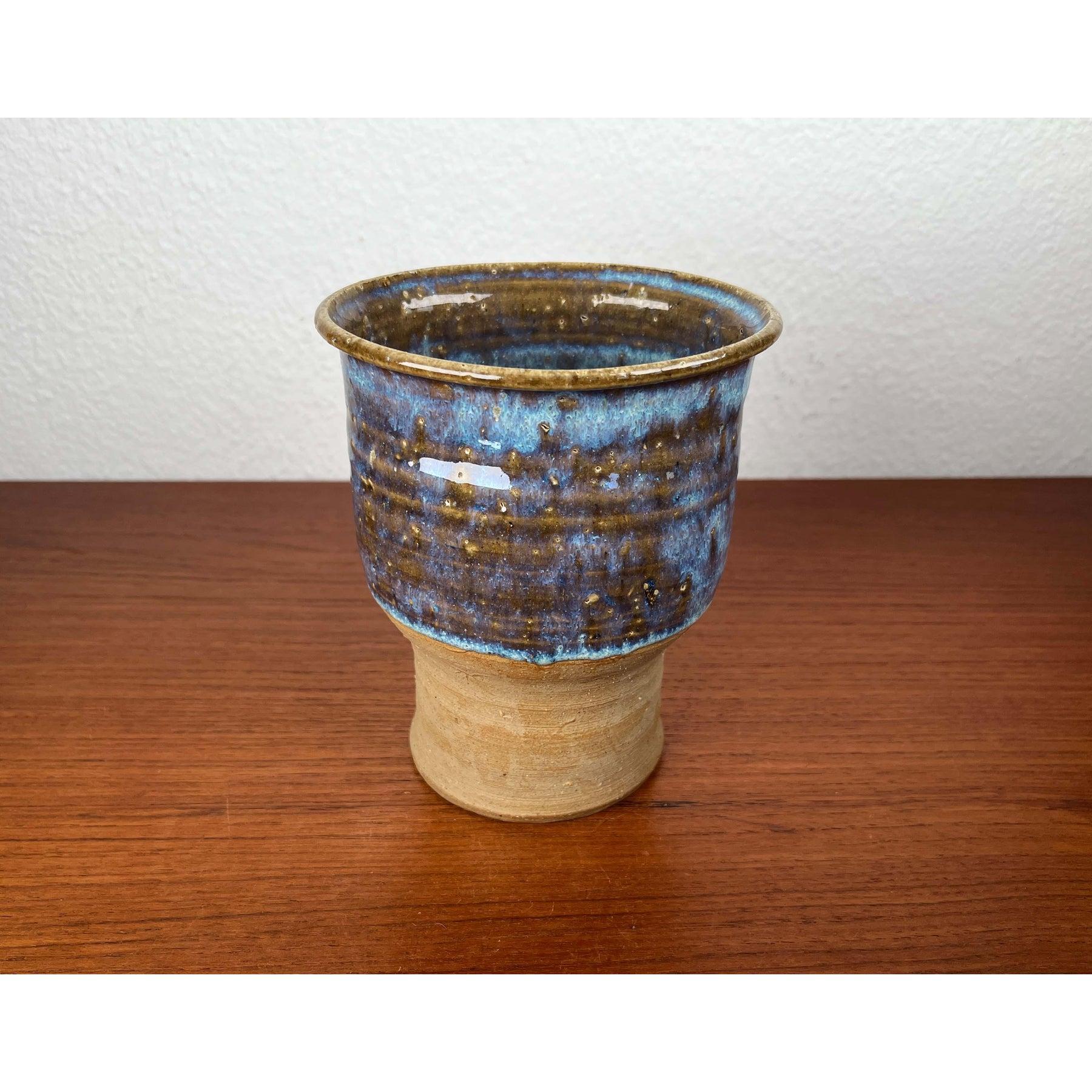 Moderne dänische Studio Pottery Vase aus der Jahrhundertmitte von Linder Stentøj, 1960er Jahre (Dänisch) im Angebot