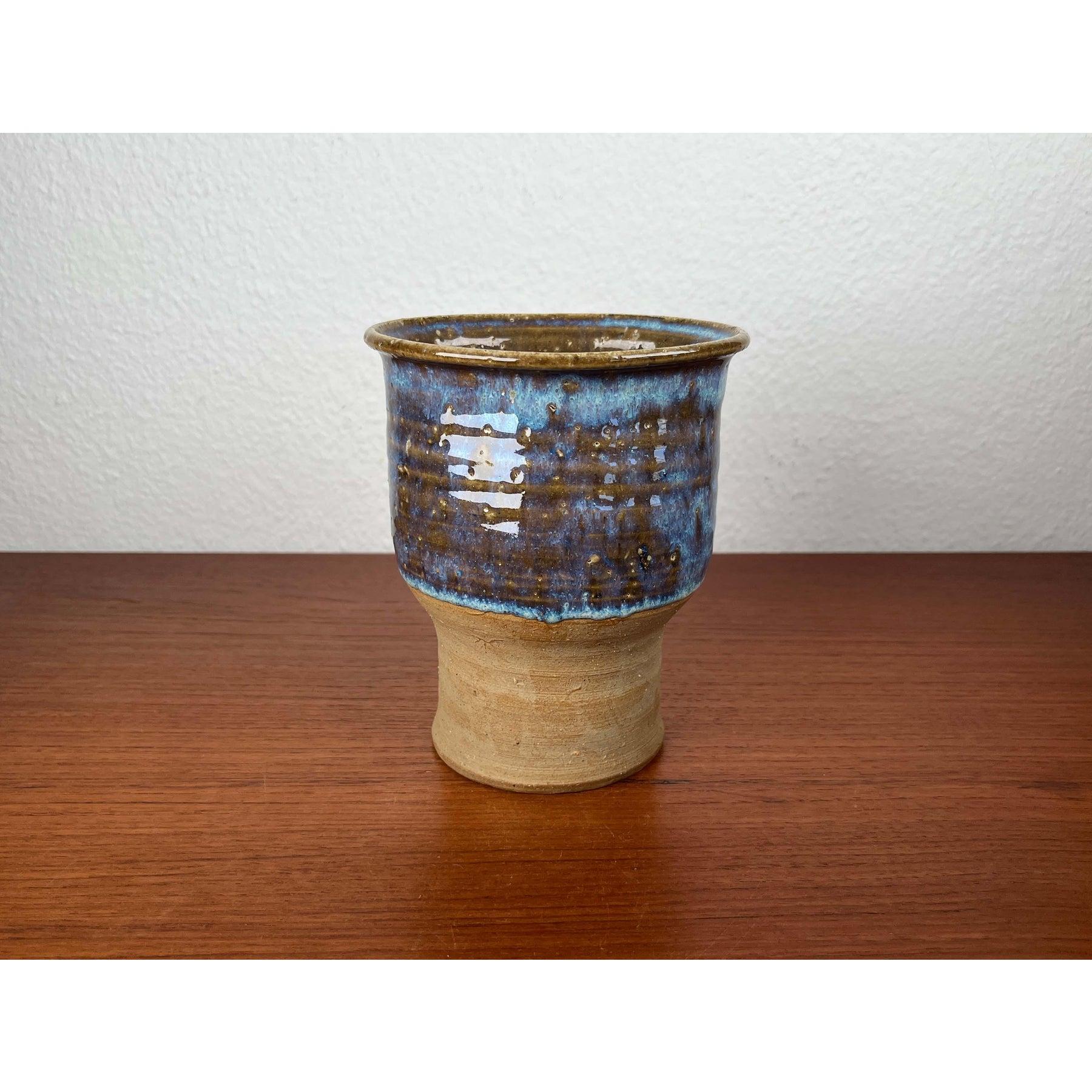 Moderne dänische Studio Pottery Vase aus der Jahrhundertmitte von Linder Stentøj, 1960er Jahre (20. Jahrhundert) im Angebot
